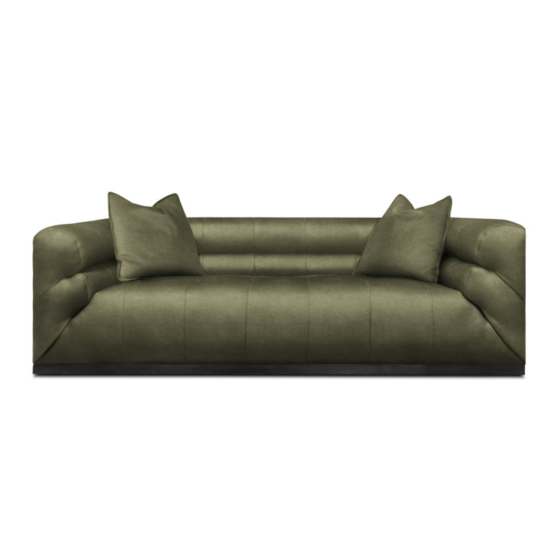 Monet Leather Sofa, Wolf Verdeca Genuine Leather, Ash Honey