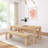 Linzy 6-Person Pine Solid Wood Modern Dining Set-1362894520