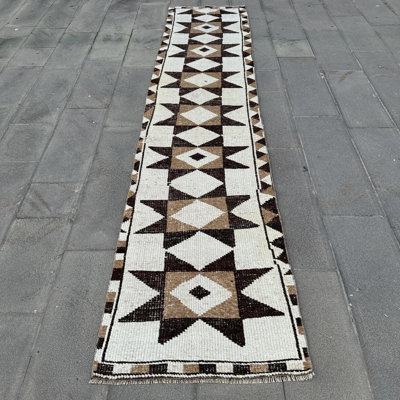 Tapis de couloir beige Vintage Herki Vintage - Idéal pour les escaliers de couloir et les décorations colorées