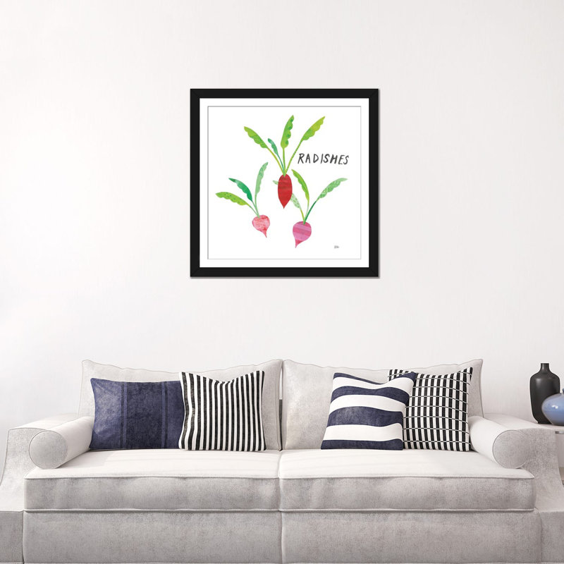 « cuisine jardin vi », impression sur toile, H 24 po x l 24 po x P 1 po, Papier d'art encadré noir, Blanc