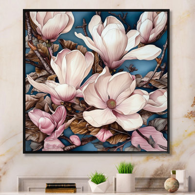 Ryia, rose magnifique, magnolia III sur toile