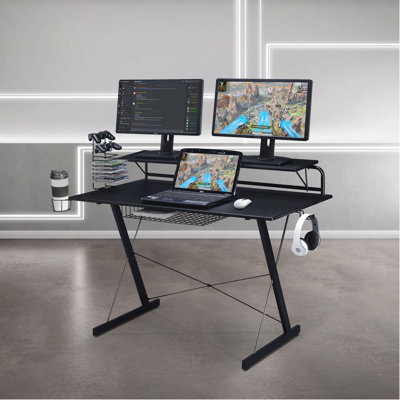 Computer Gaming Desk With Shelving