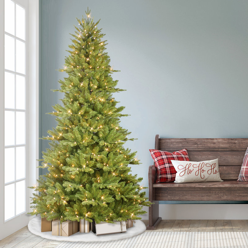Arbre de 7,5 po avec index PE / PVC pré-éclairé jaune / vert