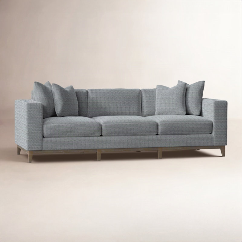 Noel 100" Square Arm Sofa, Dark Gray Chenille 5533-011, Portobello