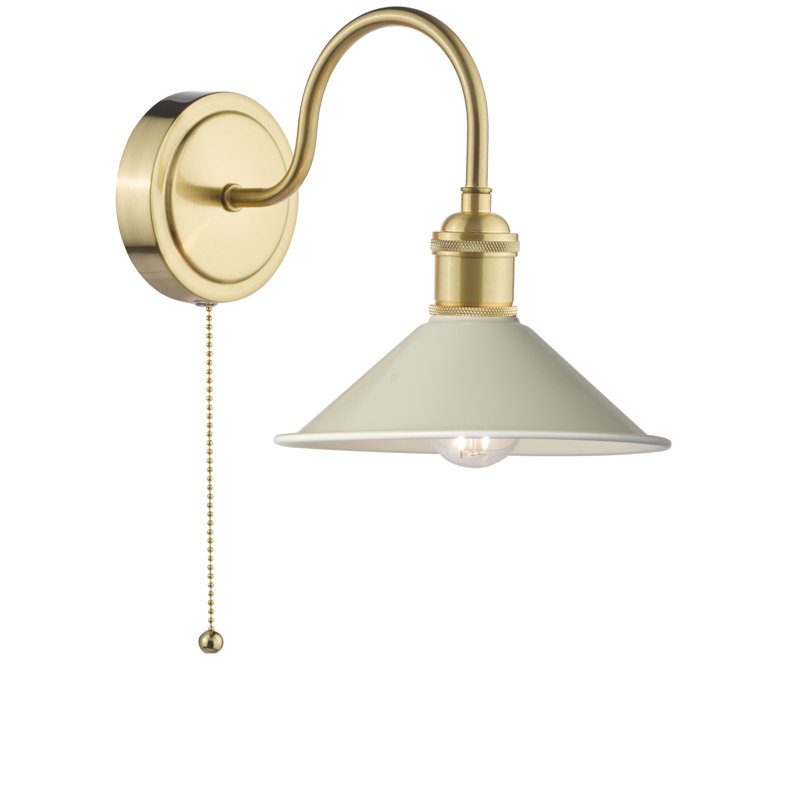 Wall Light, Natural Brass, Tan