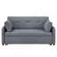 Canapé-lit convertible en lin gris de 69 po Radella avec ports USB, prises de courant, poches, coussins, capitonnage