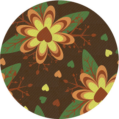 Tapis brun à motif floral Zayyan