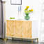 Buffet 3 portes By - Bois naturel avec détail, tablette réglable et pieds en métal
