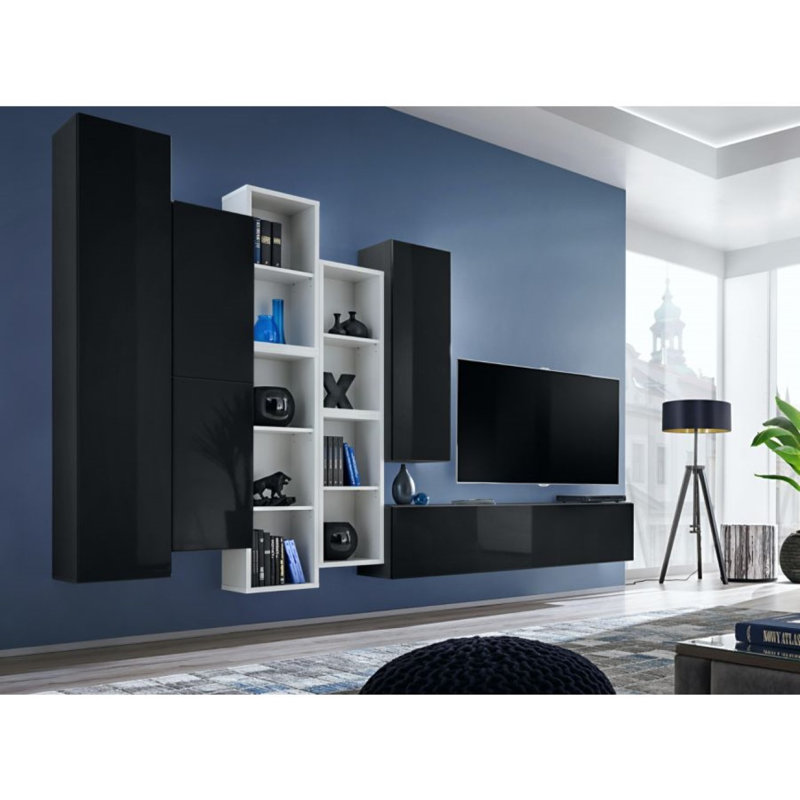 Hinesburg Unfinished Floating Entertainment Centre for TVs up to 60", Black/White