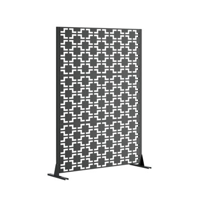 Écran d'intimité en métal de 72 po H x 46 po pour terrasse autoportante, diviseur portatif, balcon, jardin, avec base stable, filtre à lumière du soleil, installation sans effort, résistance aux intempéries