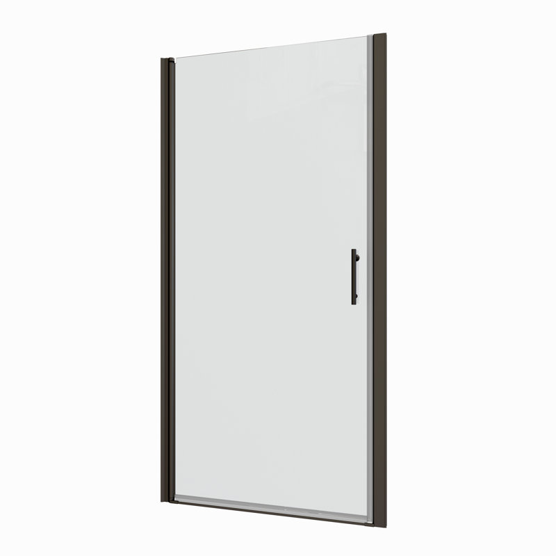Adjustment,Universal Pivot Shower Door, Open Outside, With 1/4" Tempered Glass, Matte Black