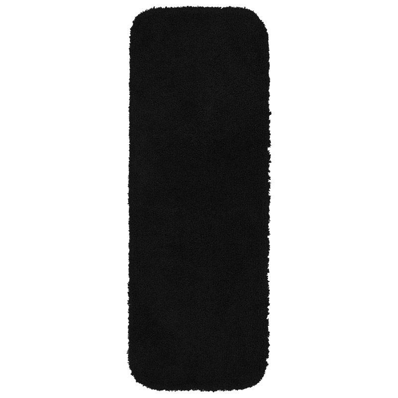 Treye Nylon Bath Rug with Non-Slip Backing, Runner 22" x 60", Black