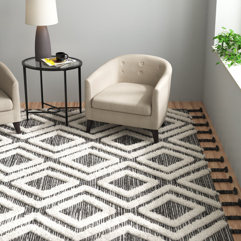 Tapis en laine touffeté à la main Alimatou, Rectangle 4 pi x 6 pi