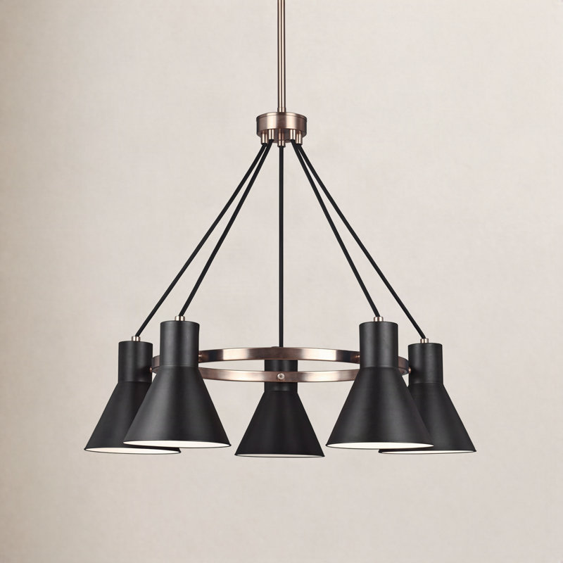 Byers 5-Light Chandelier, Bronze satiné, Non