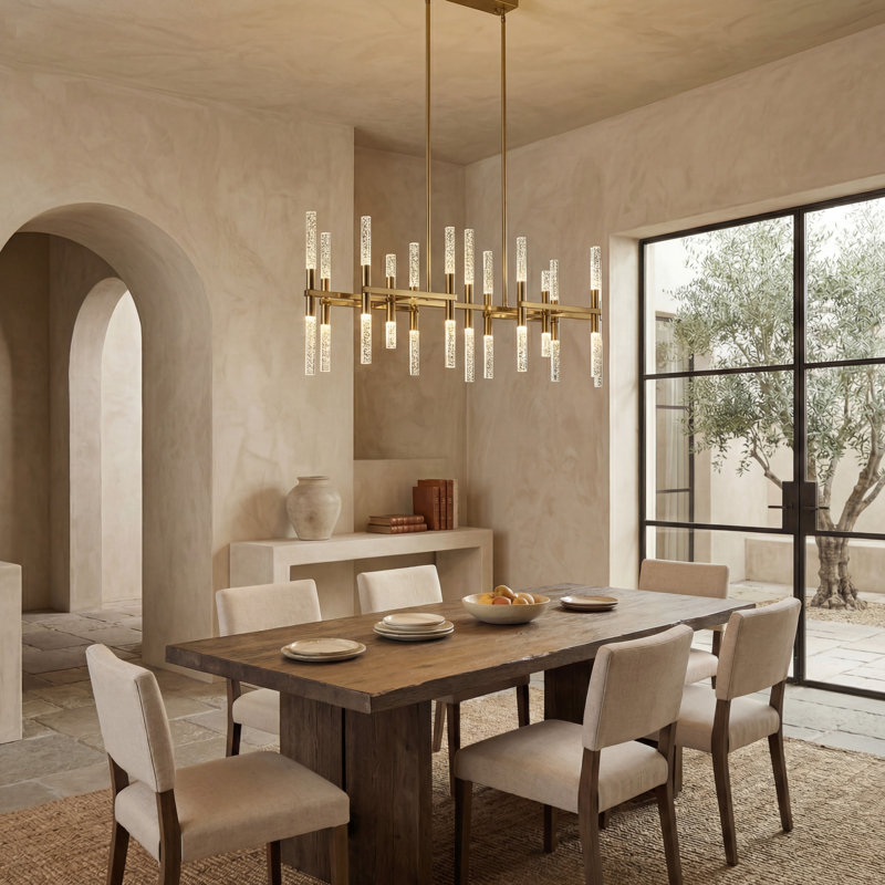 Bale 26 - Light Iron Dimmable LED Modern Linear Chandelier, Gold