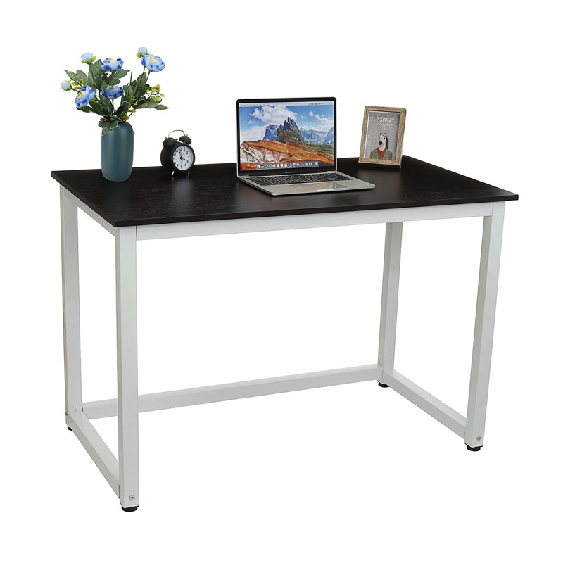 109.98cm Rectangle Writing Desk, Black/White