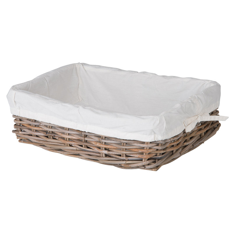 Beachcrest Home™ Ayriauna Rattan Basket, Medium - 7" H x 22" W x 18" D