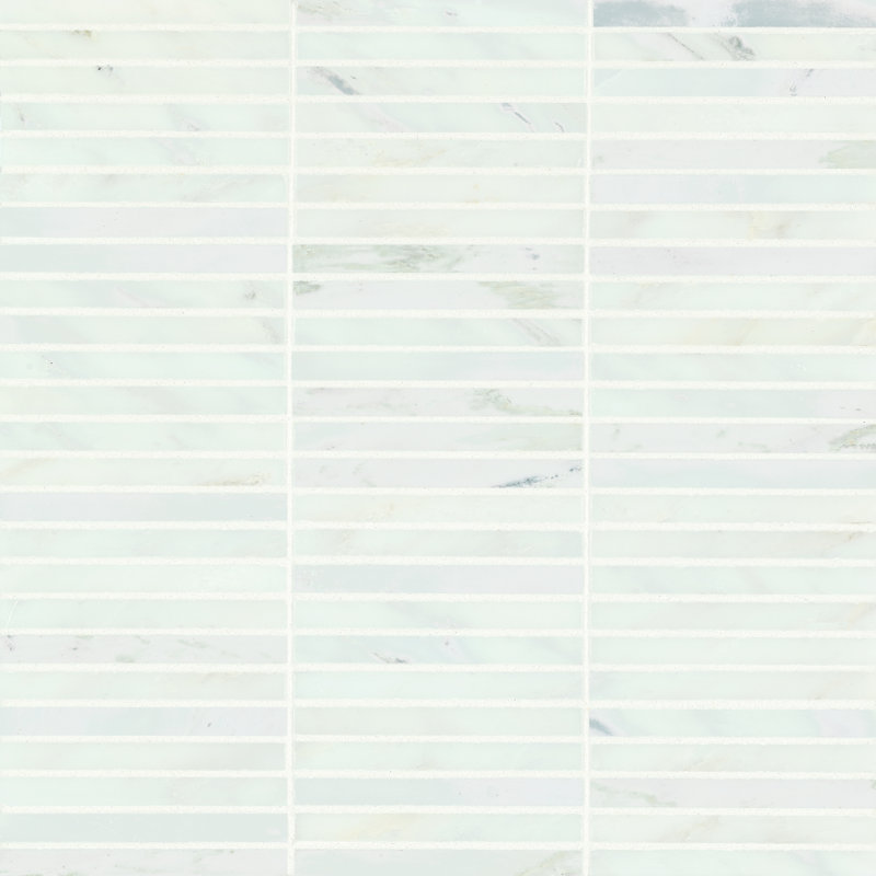 Carreau de mosaïque en marbre Monet, Blanc oriental
