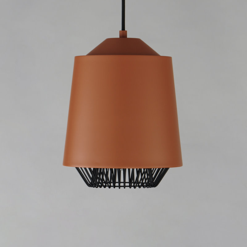 Luminaire suspendu simple Cici, Brique / noir