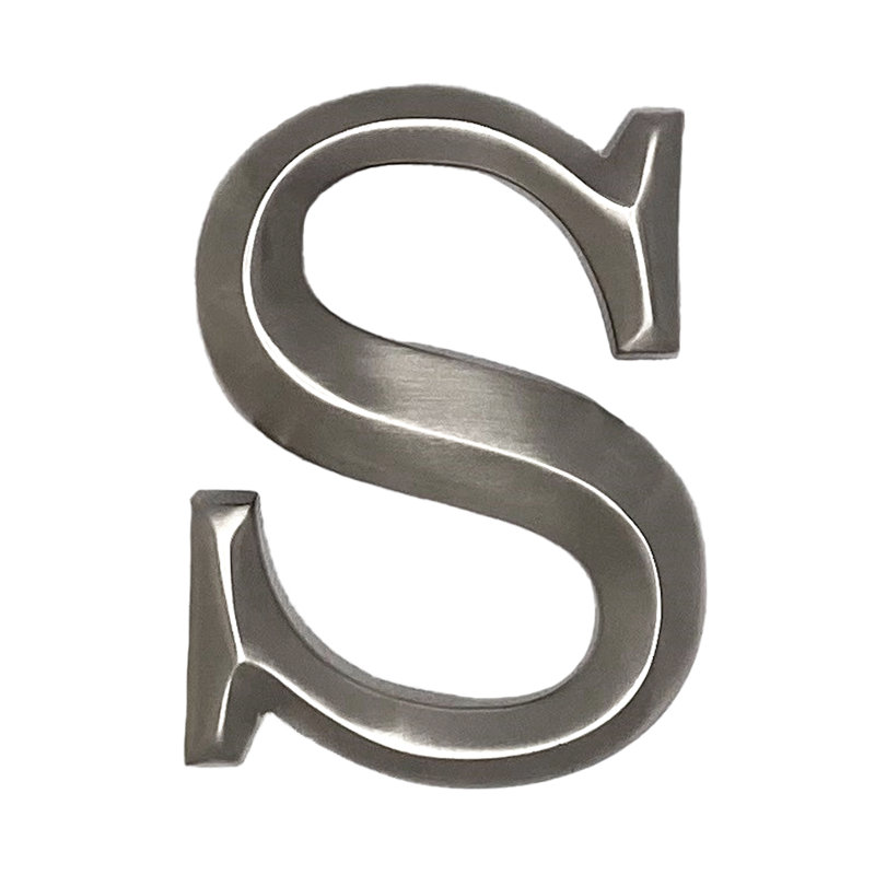 Heurtoir de porte lettre monogramme, Nickel, S