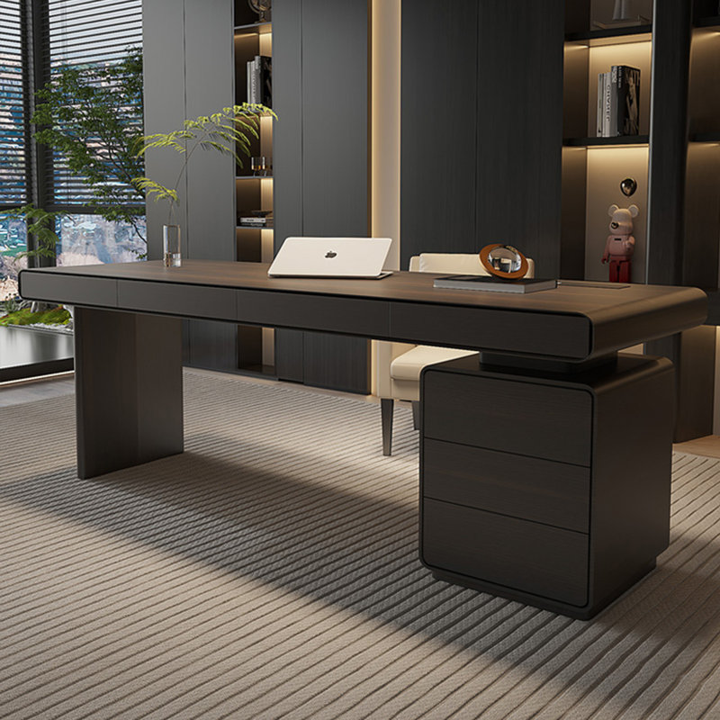 Bureau moderne 78,74 po brun de luxe, 29.53" H x 78.74" W x 27.56" D