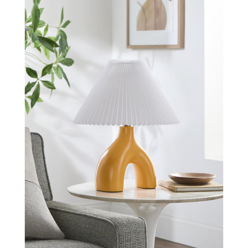 Lampe de table Celes, Orange, Blanc