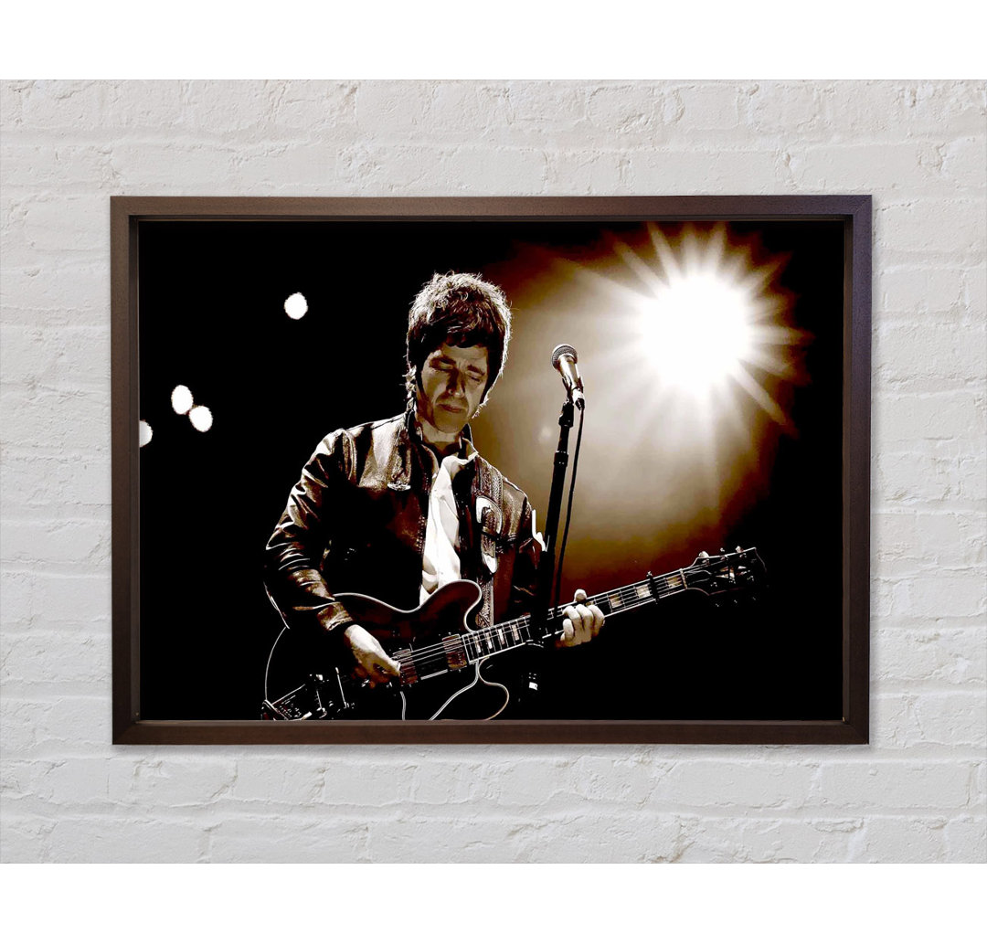 Noel Gallagher Oasis Sepia - Einzelner Bilderrahmen Kunstdrucke auf Leinwand