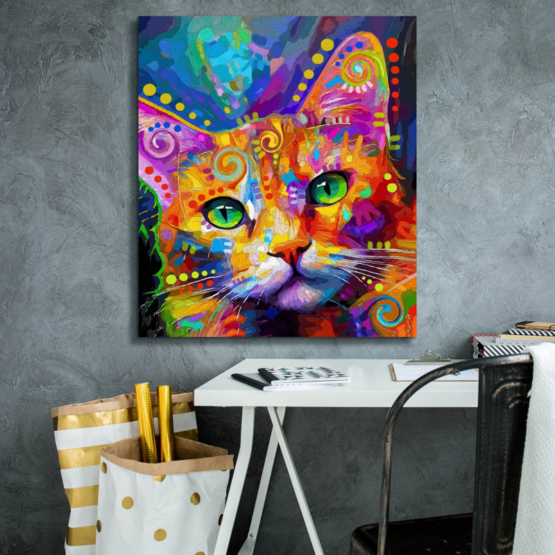 Toile épique Graffiti «Tabby Wants Treats» par Dean Russo, 26 po x 30 po