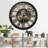 Wall Clock 24" Round Oversized for Living Room decor with Real Moving Gears America Collection-73808860