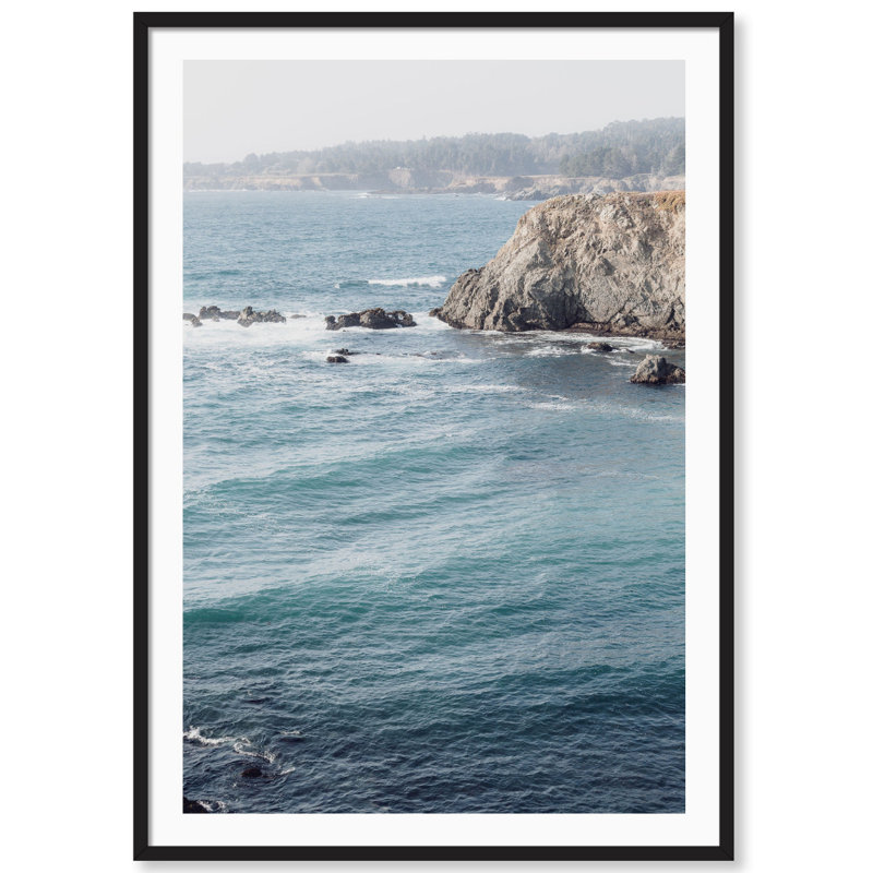 Mendocino Bluffs 2 Print by Carly Tabak, Black Wood, 18" W x 25" H