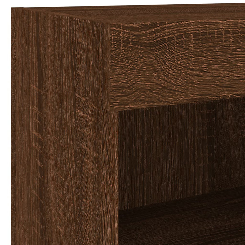 Baro Unfinished TV Stand with Fireplace Included, Brown Oak