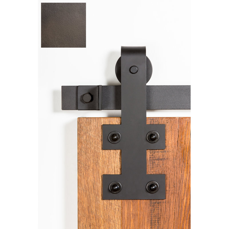 Ensemble de quincaillerie de porte de grange simple standard I-Shape Premium, 84 po, Bronze peint