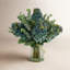 Traditional Thistle Hydrangea and Lilac Arrangement in Glass Vase with Rope Accent-83630999
