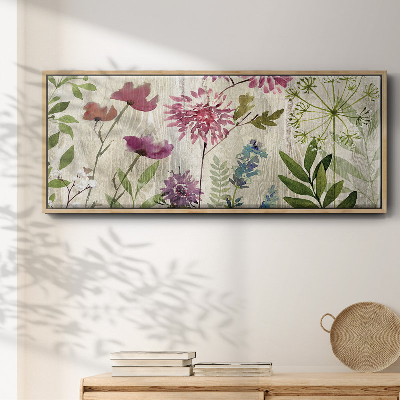 Meadow Flowers II- Framed Canvas, 24" H x 60" W