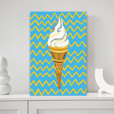 «Vibrant Ice Cream Cone», art mural contemporain coloré abstrait