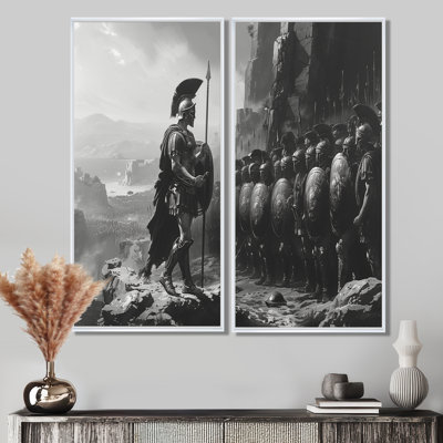 «Grey 300 Spartan Warriors Against Persia Photo», art militaire américain sur toile, 2 pièces