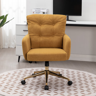 Zareon 360° Swivel Adjustable Double-Layer Tufted Office Chair by Mercer41