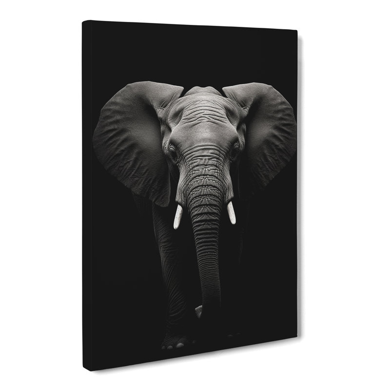 Elephant Minimalism - Print on Canvas, 60cm H x 40cm W x 3cm D
