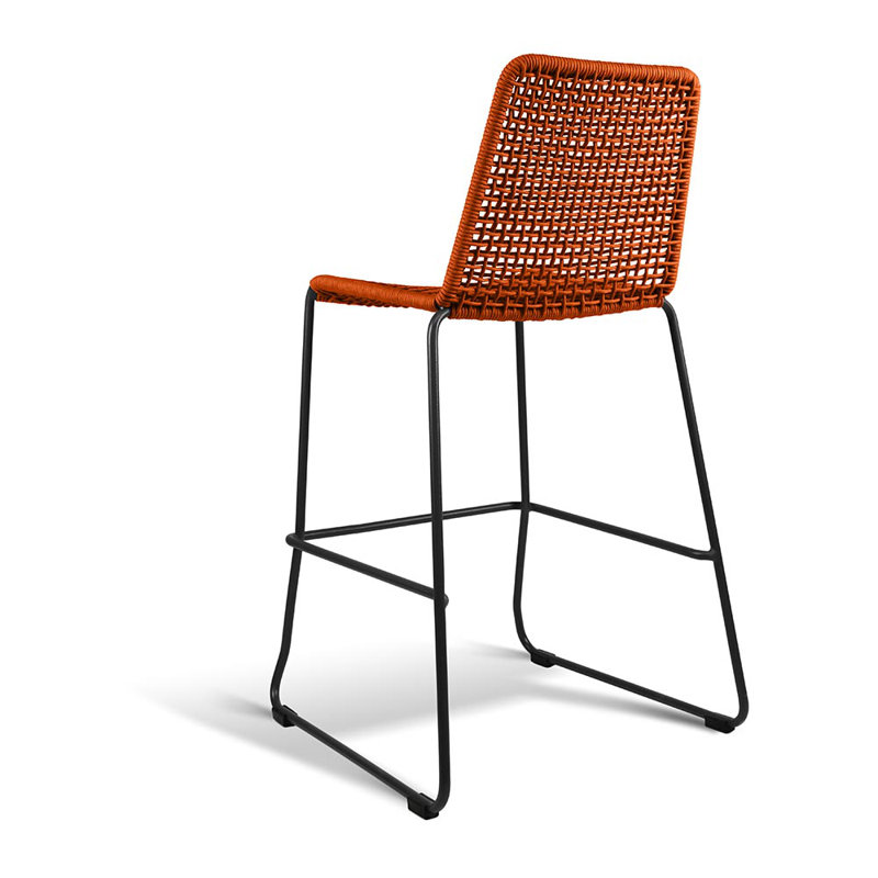 Knot Bar Stool, Charcoal Gray /Orange 