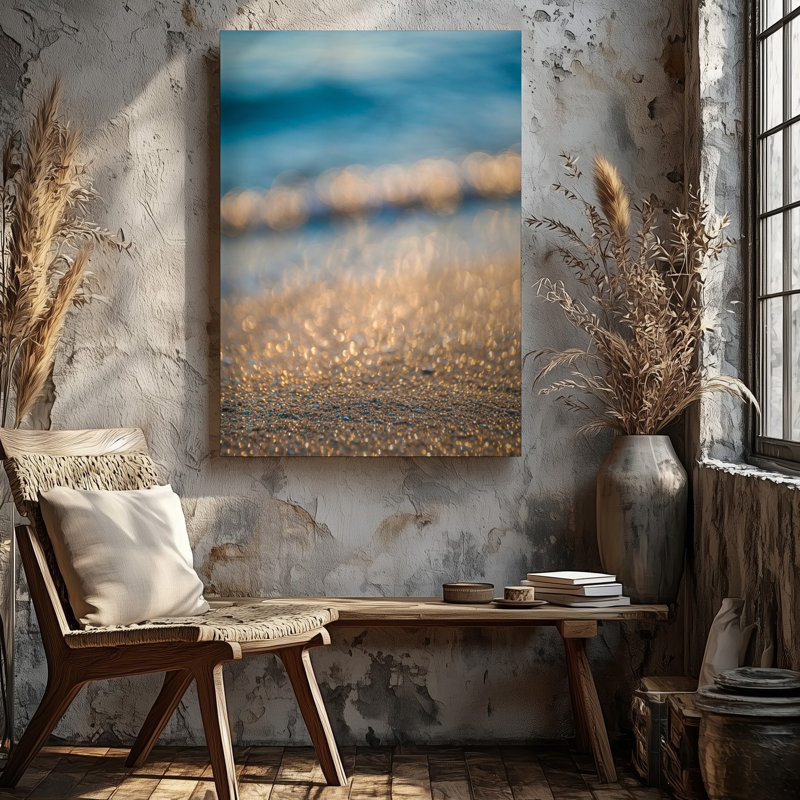 La toile crée une scène sereine et édifiante mettant en vedette un art mural doux sur fond de mise au point avec un effet bokeh