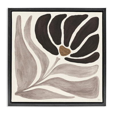Art mural moderne sur toile flottante encadrée Modern Neutral Bloom par Veronique Charron