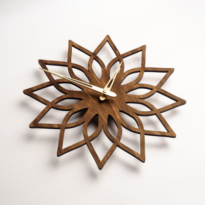 Horloge murale Mandala, horloge murale en bois fait à la main, horloge murale unique