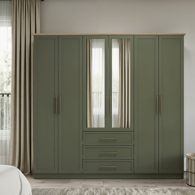 Cleverton 6 Door 3 Drawer Wardrobe with Mirror