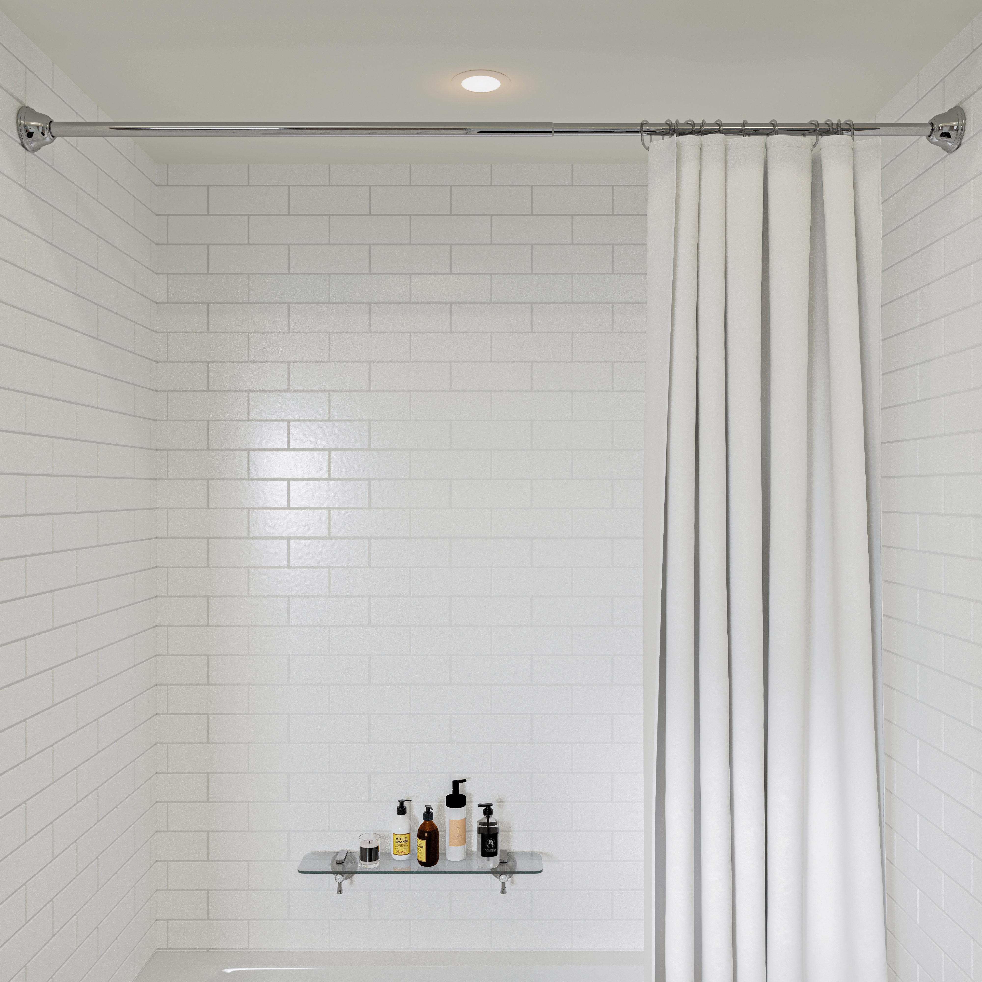 Croydex Stick N Lock Stainless Steel Adjustable Straight Tension Shower ...