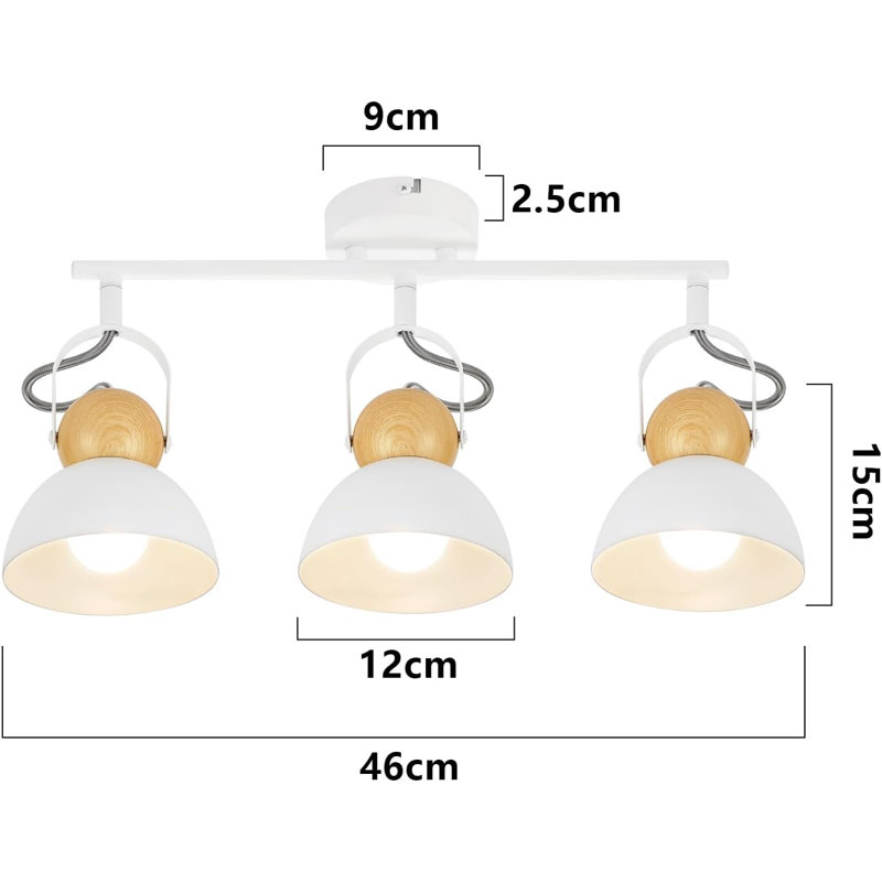 Vintage spotlight ceiling light: retro ceiling spotlights 3 flames E27 kitchen lamp adjustable 350° industrial metal indoor ceiling light for kitchen hallway entrance living room bedroom