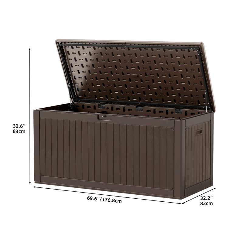 260 Gallon Resin Outdoor Deck Box, Brown