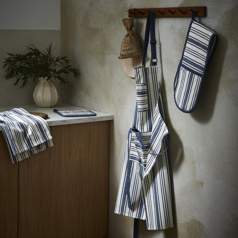 Denim Stripe Striped Cotton Bib Apron