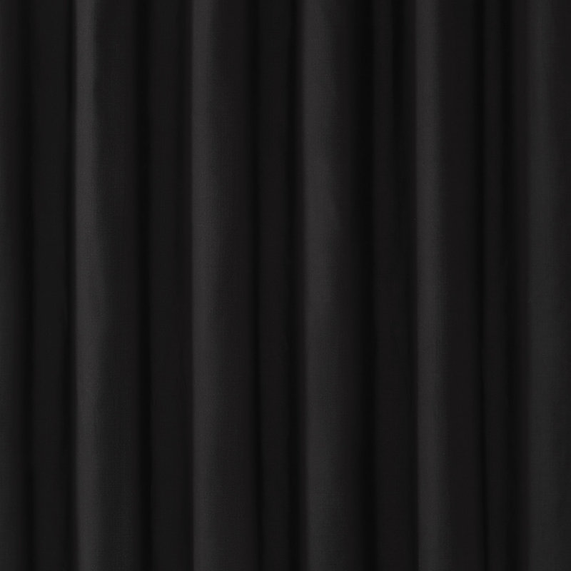 Paire de rideaux semi-transparents en polyester, L 50 po x L 96 po, Noir