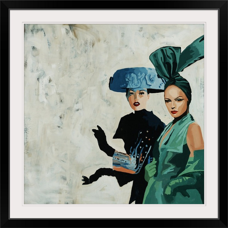 'Escorts' Print, Noir encadré, 32" H x 32" L x 1" P