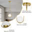 Luminaire suspendu sphère rétro en verre blanc rétro 1 lumière